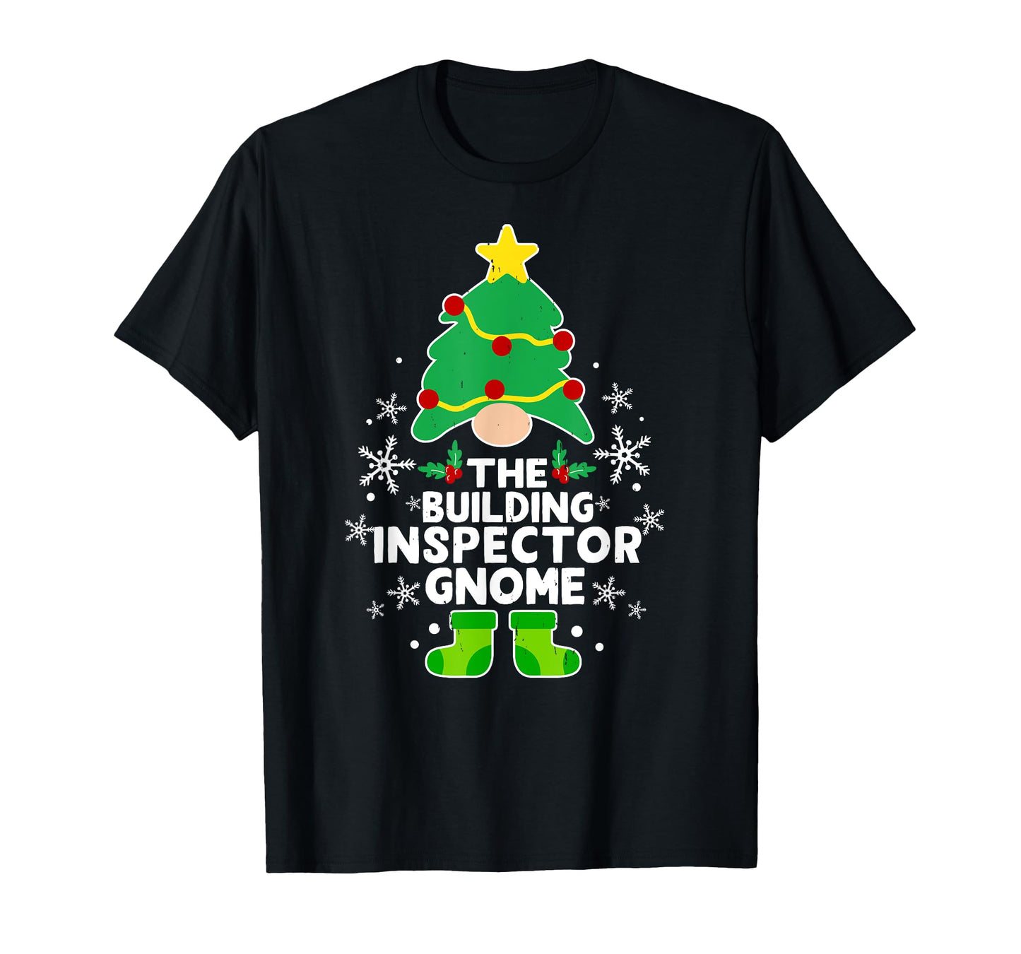 Building Inspector Gnome Xmas Family Holiday Christmas T-Shirt