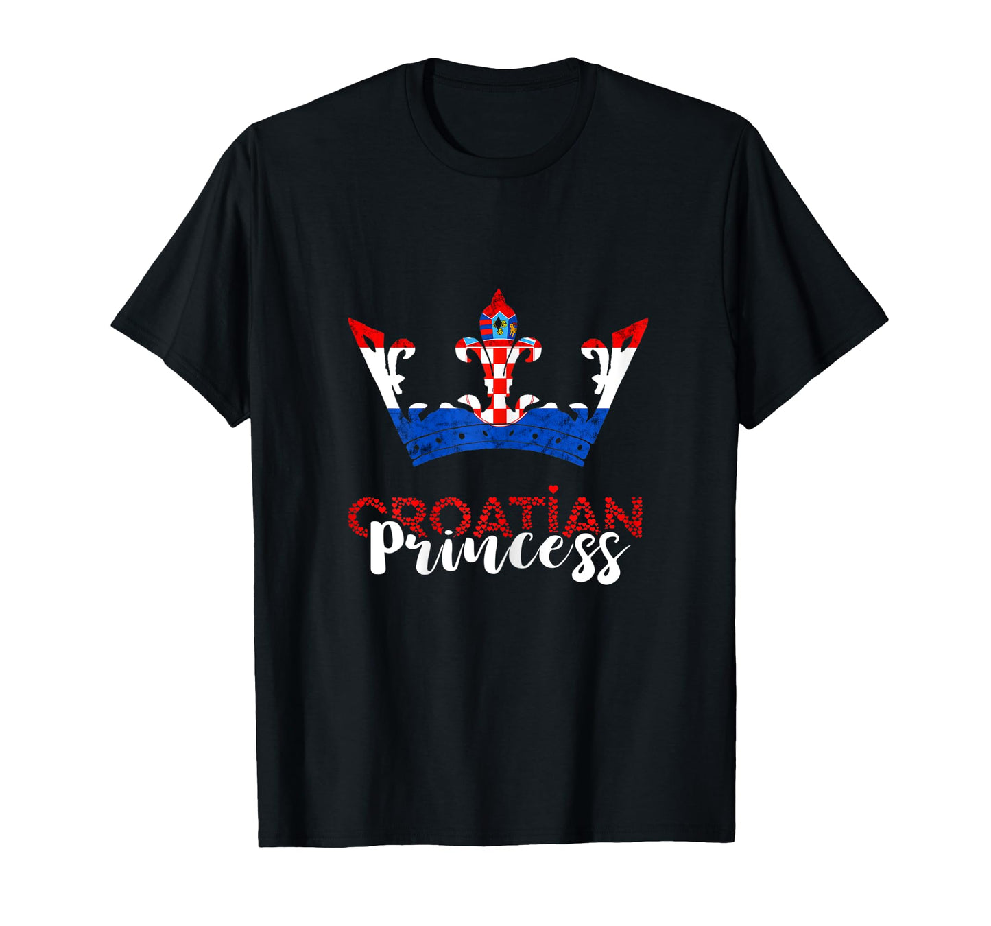 Croatian Princess Crown Croatia Croatian Flag Croatian Pride T-Shirt