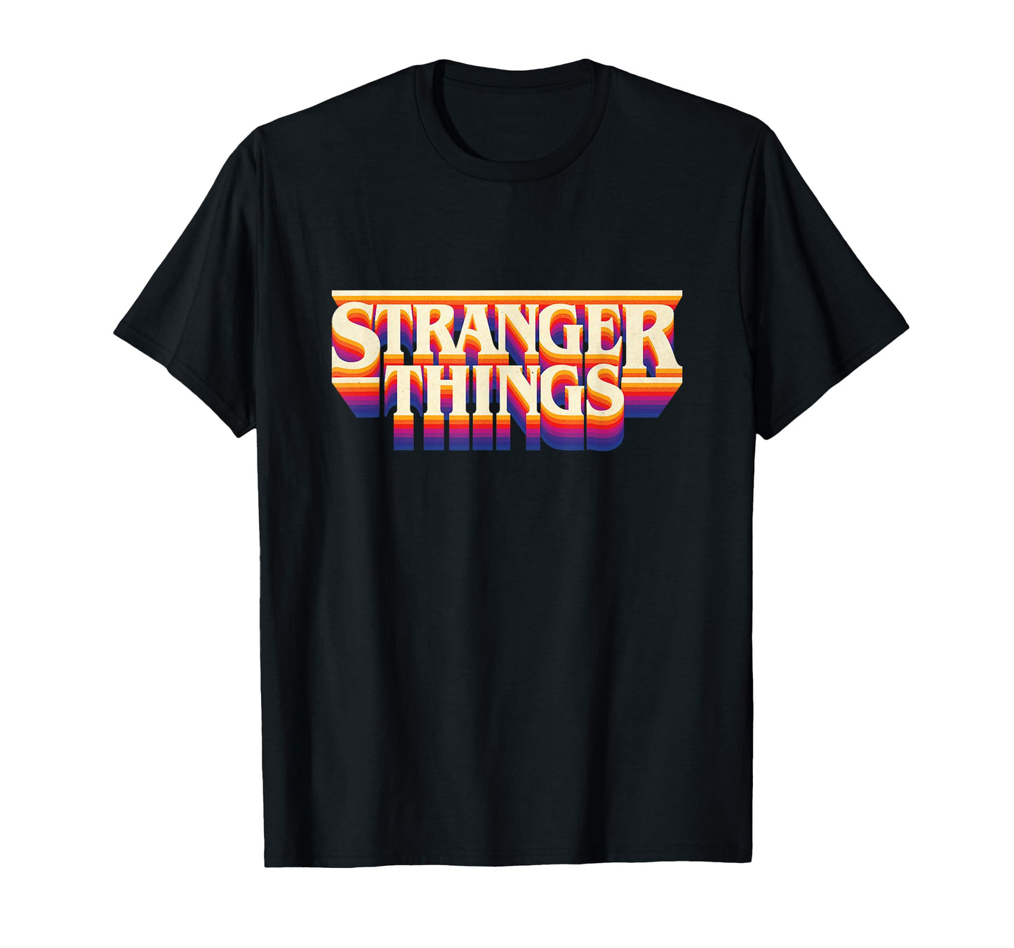 Stranger Things Retro Rainbow Title Logo T-Shirt