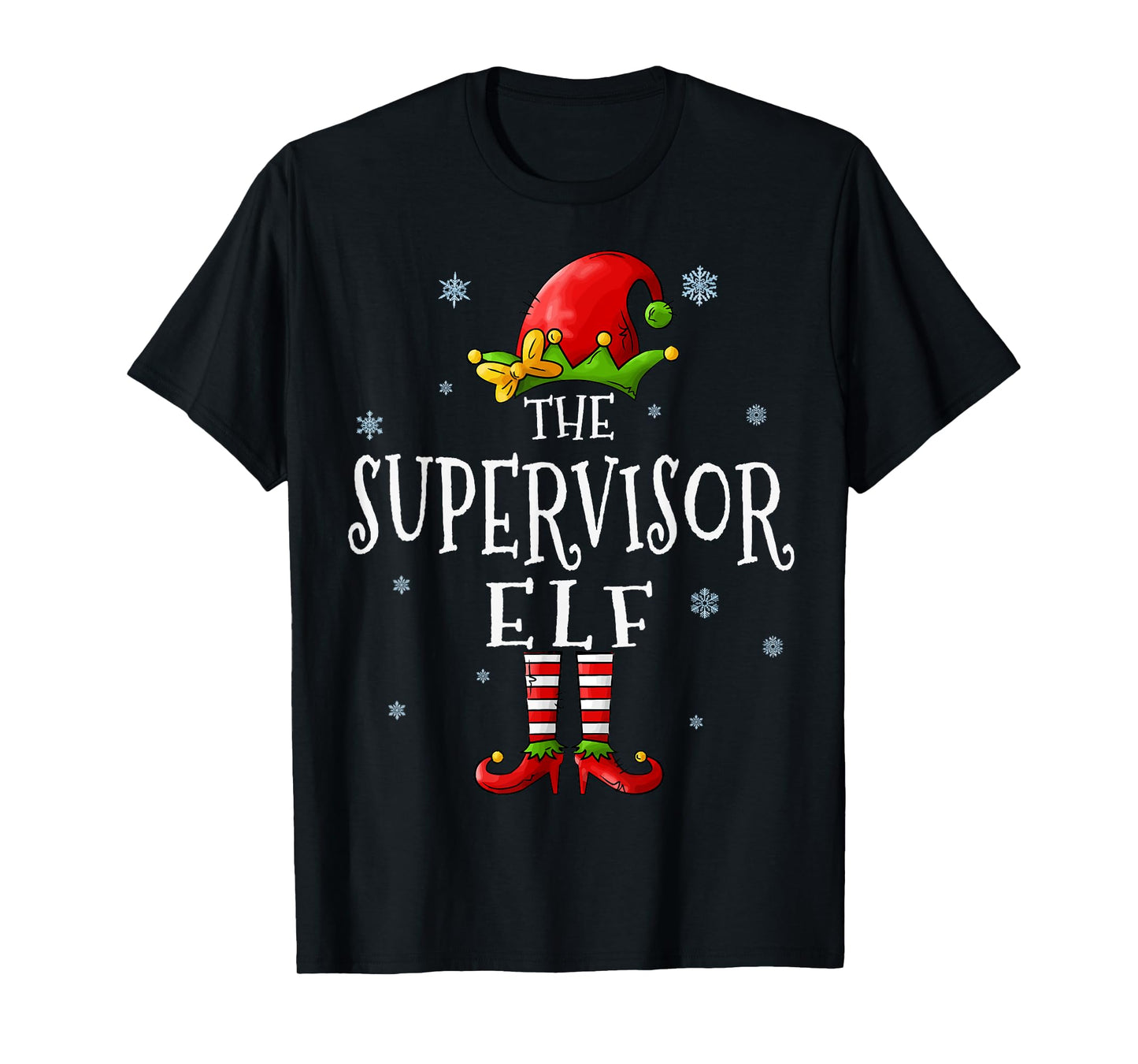 The Supervisor Elf Squad Funny Groupe Matching Christmas T-Shirt