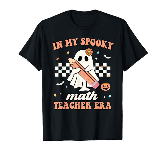 In My Spooky Math Teacher Era Groovy Retro Halloween Costume Men Women T-Shirt