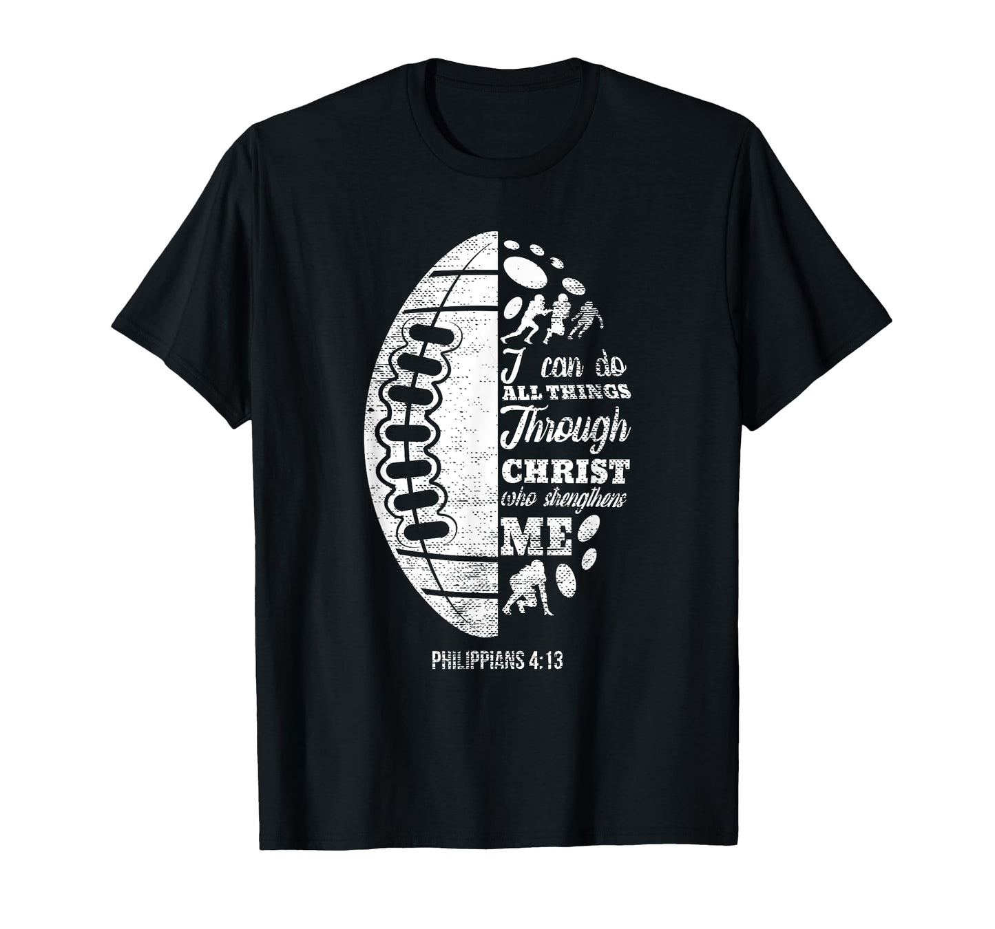 Philippians 4:13 Christian Football Funny Bible Verse Gift T-Shirt