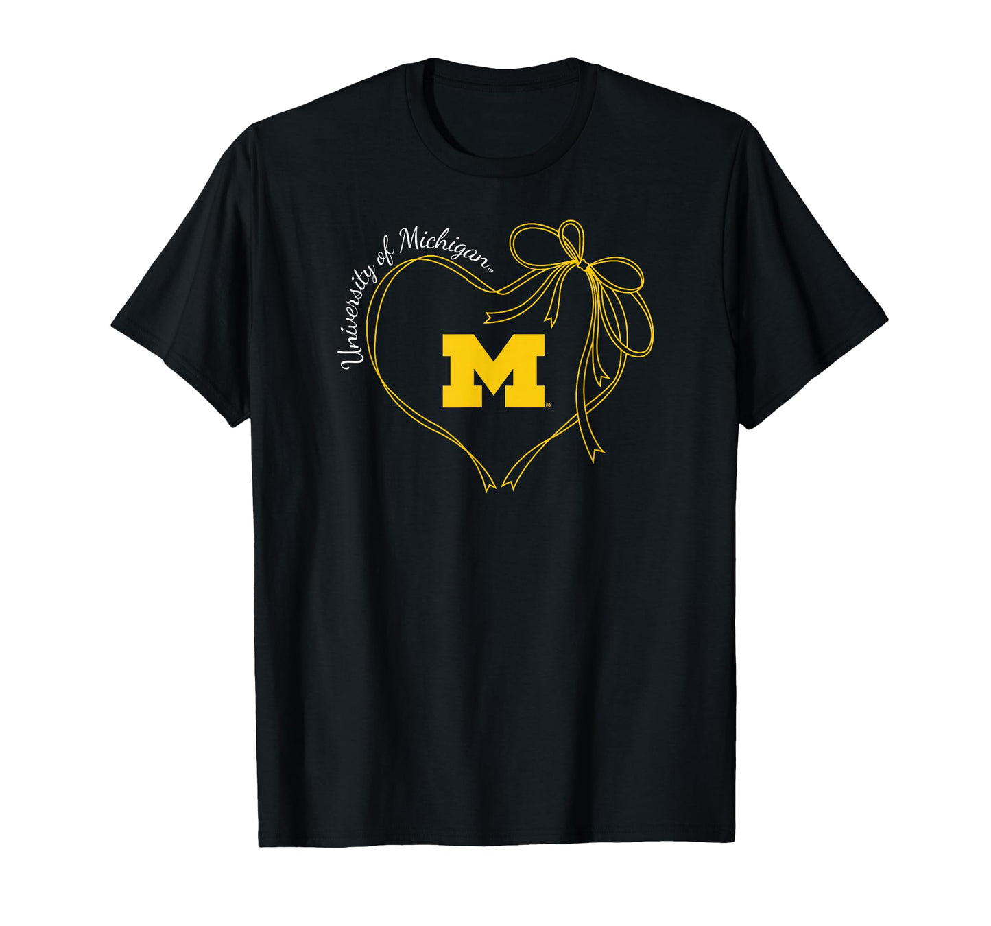 Michigan Wolverines Bow Heart Navy Officially Licensed T-Shirt