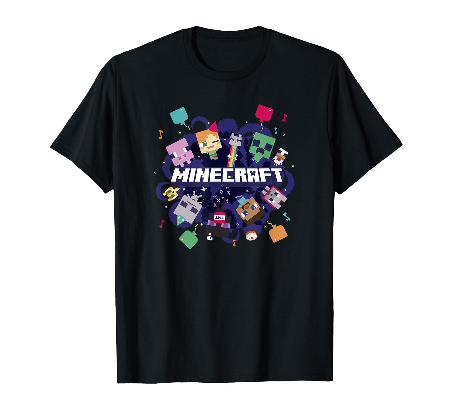 Minecraft Chibi Mobs Party Celebration Logo T-Shirt