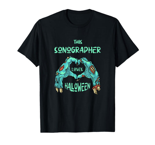 This Sonographer Loves Halloween Ultrasound Tech Zombie T-Shirt