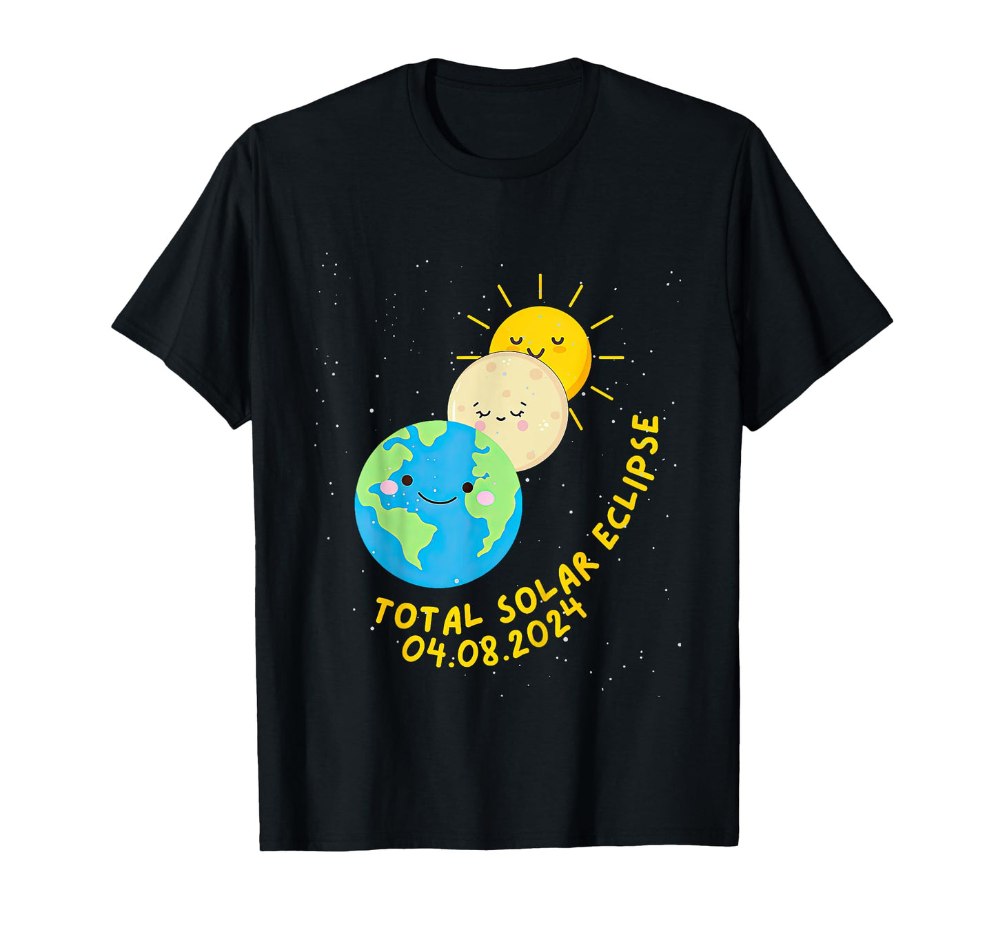 Kids Total Solar Eclipse 2024 Moon Sun Earth Kids Toddler T-Shirt