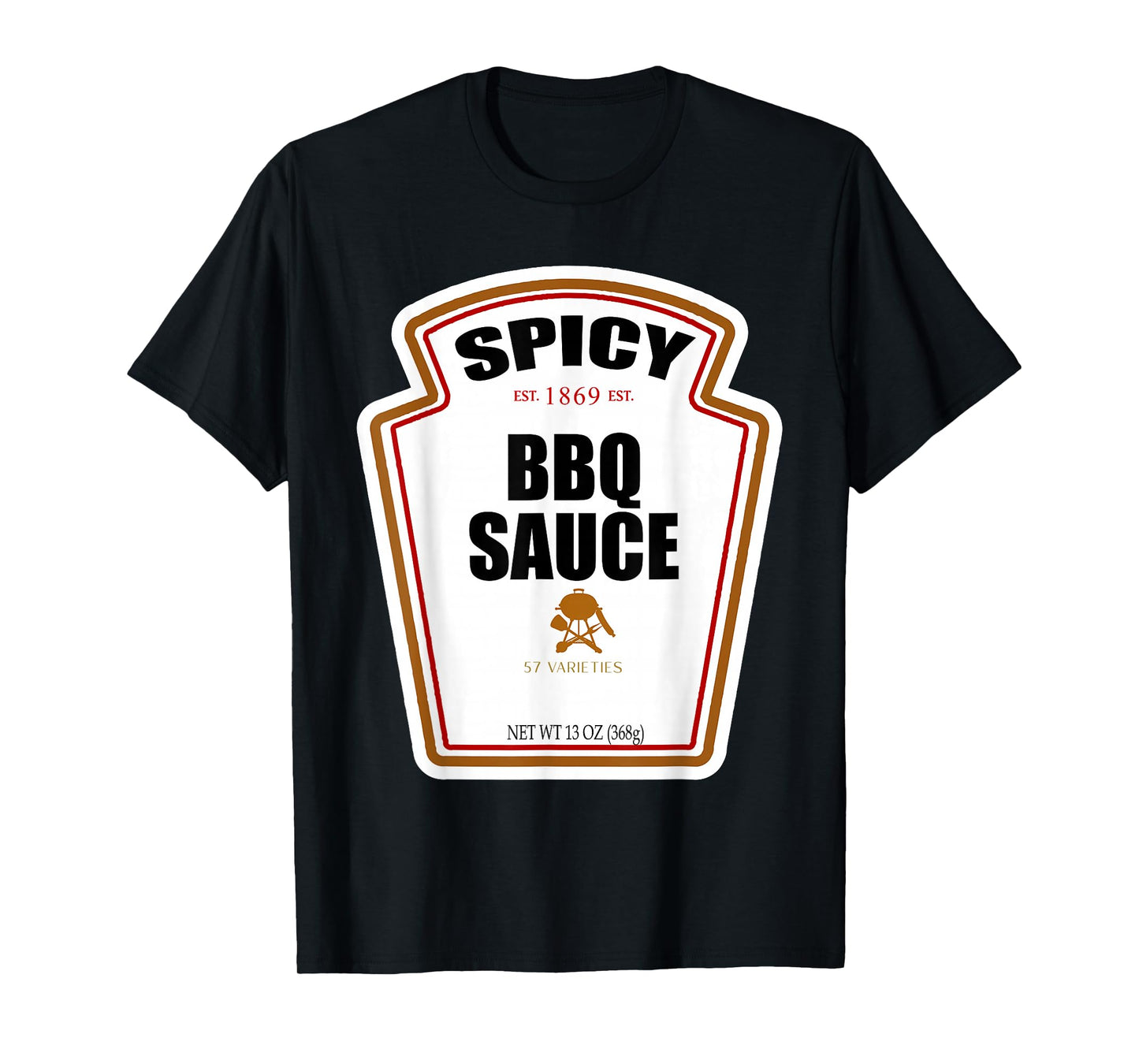 Halloween Matching Costume Spicy BBQ Sauce Bottle Label T-Shirt
