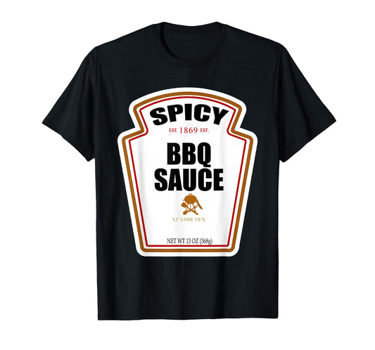 Halloween Matching Costume Spicy BBQ Sauce Bottle Label T-Shirt
