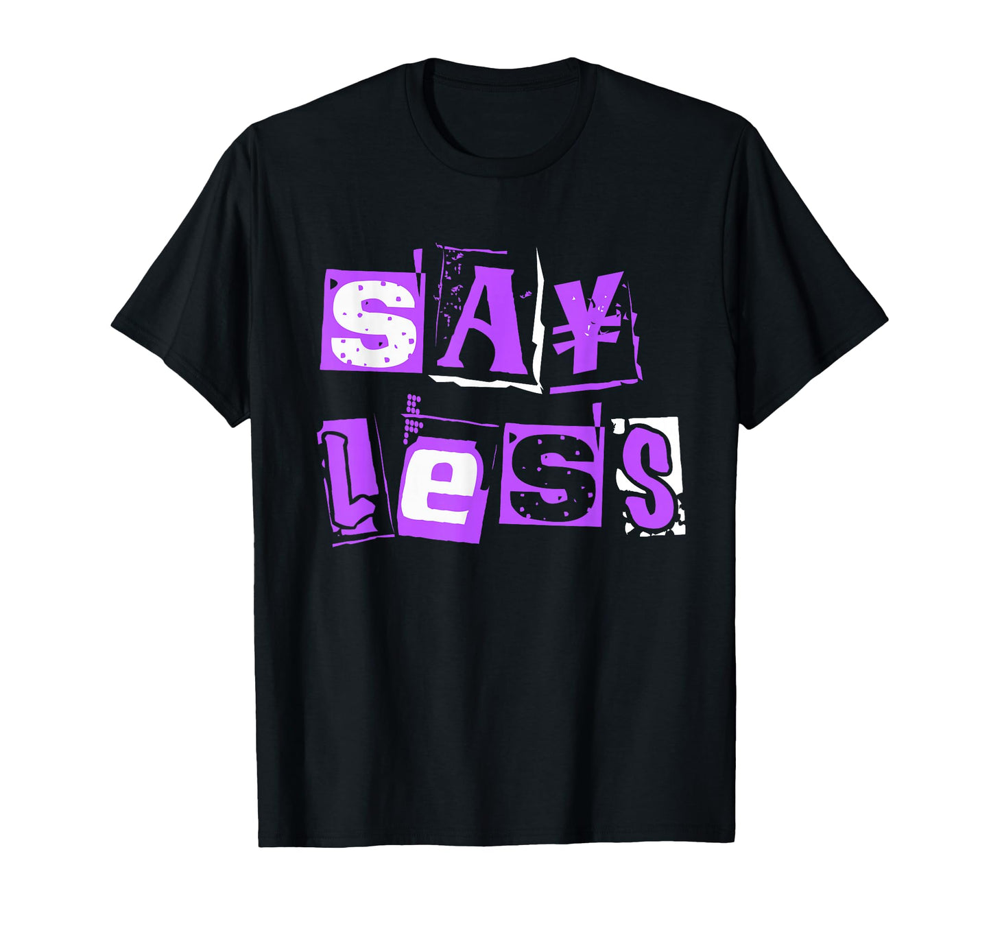 Purple Say Less Purple Color Graphic T-Shirt