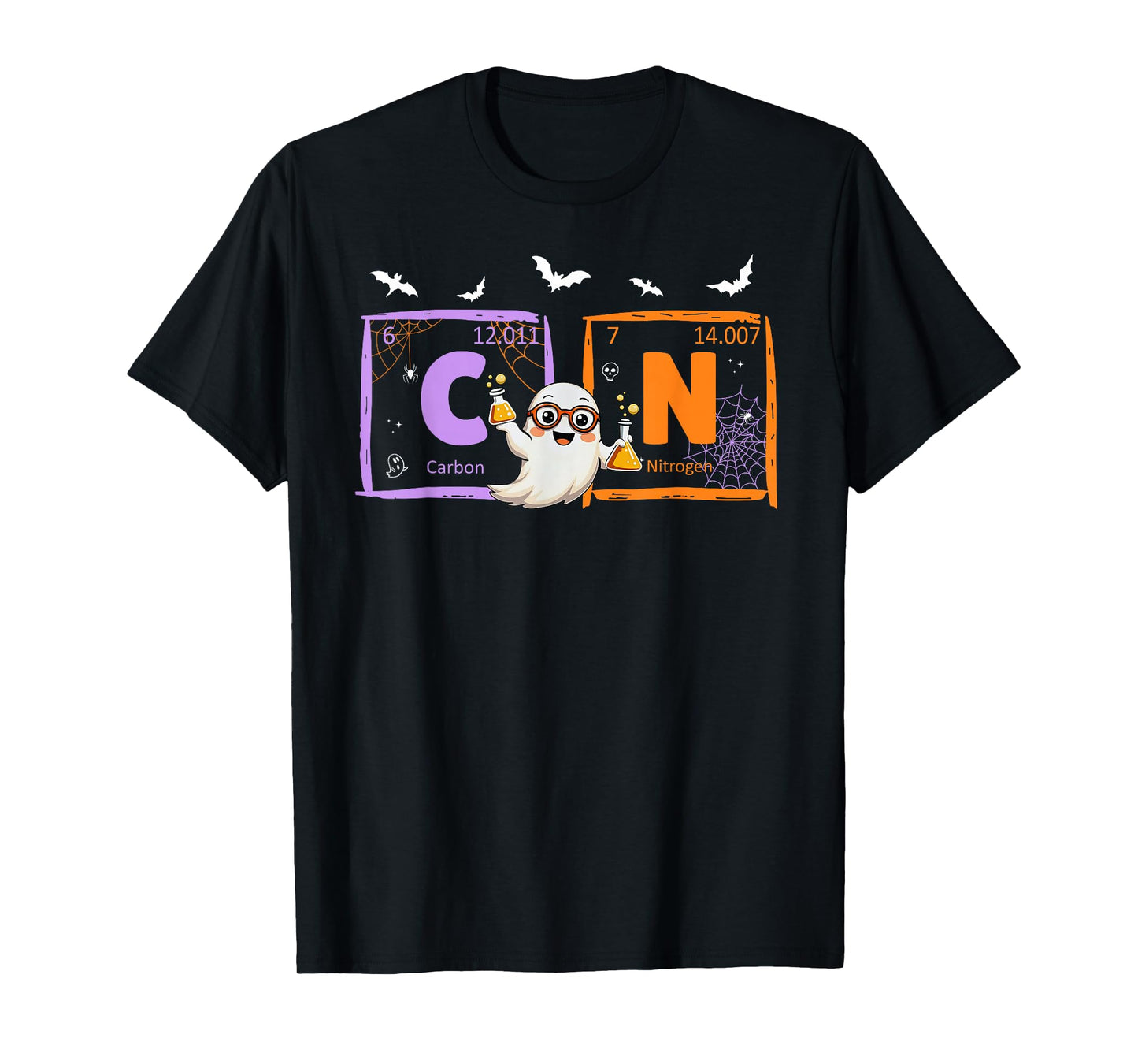 Funny Six Seven 67 Meme Halloween Ghost Chemistry Teacher T-Shirt