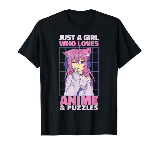 Just A Girl Who Loves Anime | Cute Anime and Puzzles T-Shirt