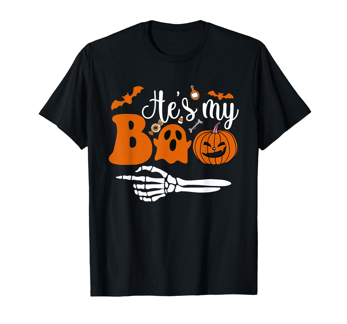 He's My Boo Skeleton Couples Matching Couple Halloween 2025 T-Shirt