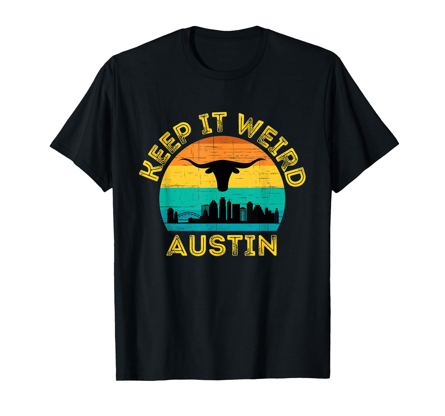 Vintage Austin, Texas Keep It Weird Sunset T-Shirt