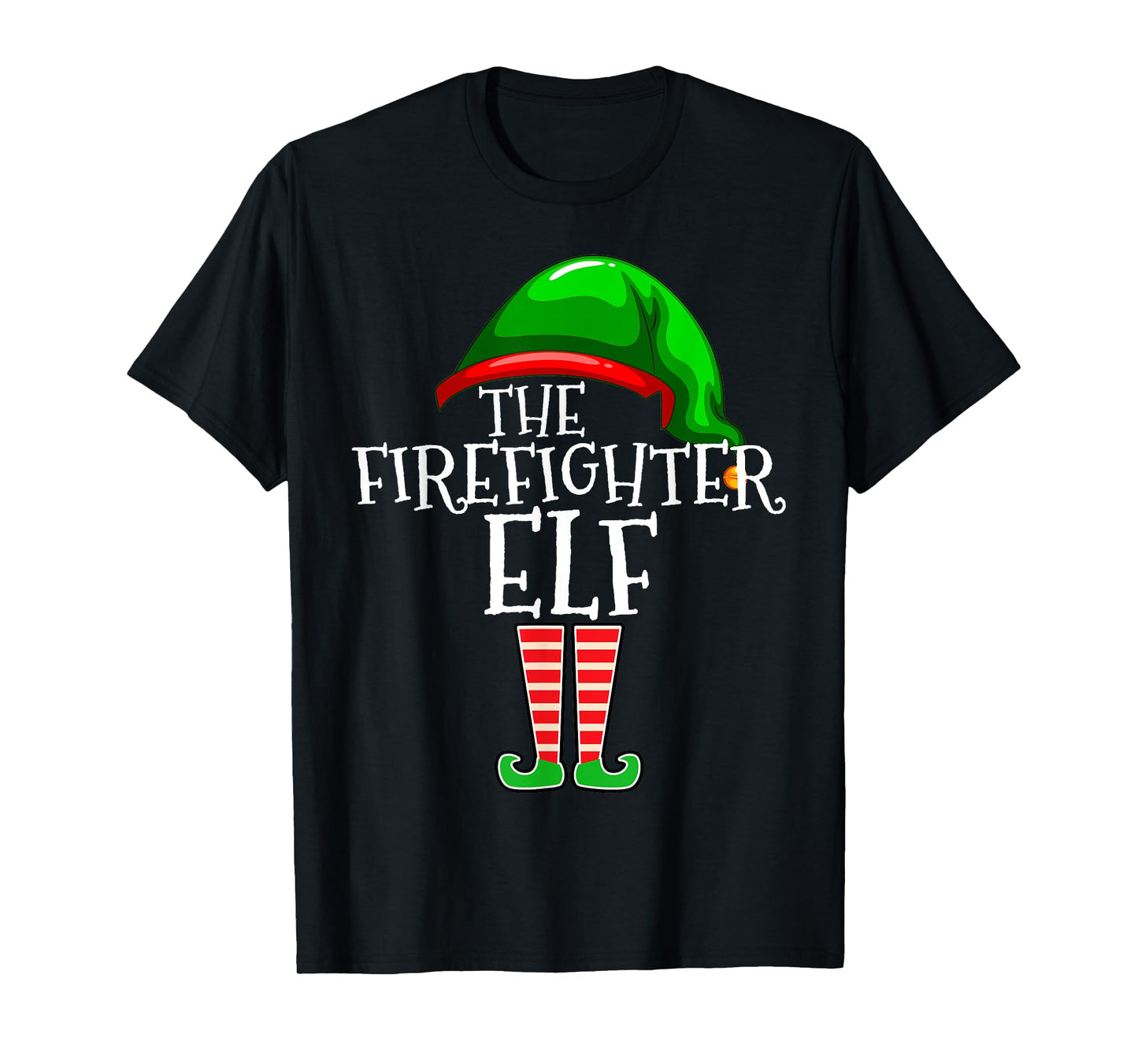 Firefighter Elf Group Matching Family Christmas Gift Fireman T-Shirt