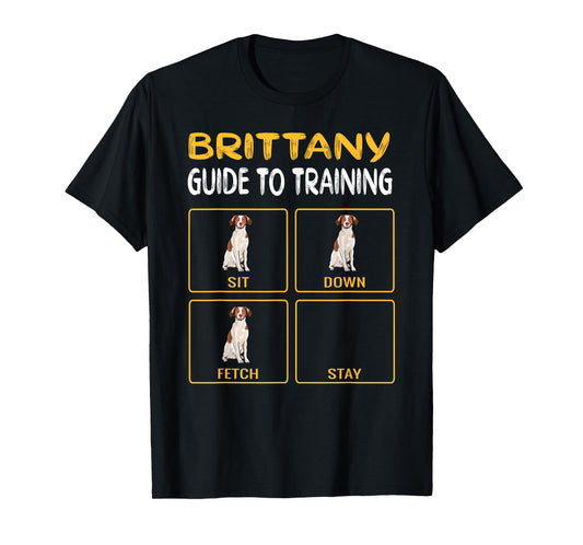 Funny Brittany Guide To Training Dog Trainer Obedience T-Shirt for Men Women