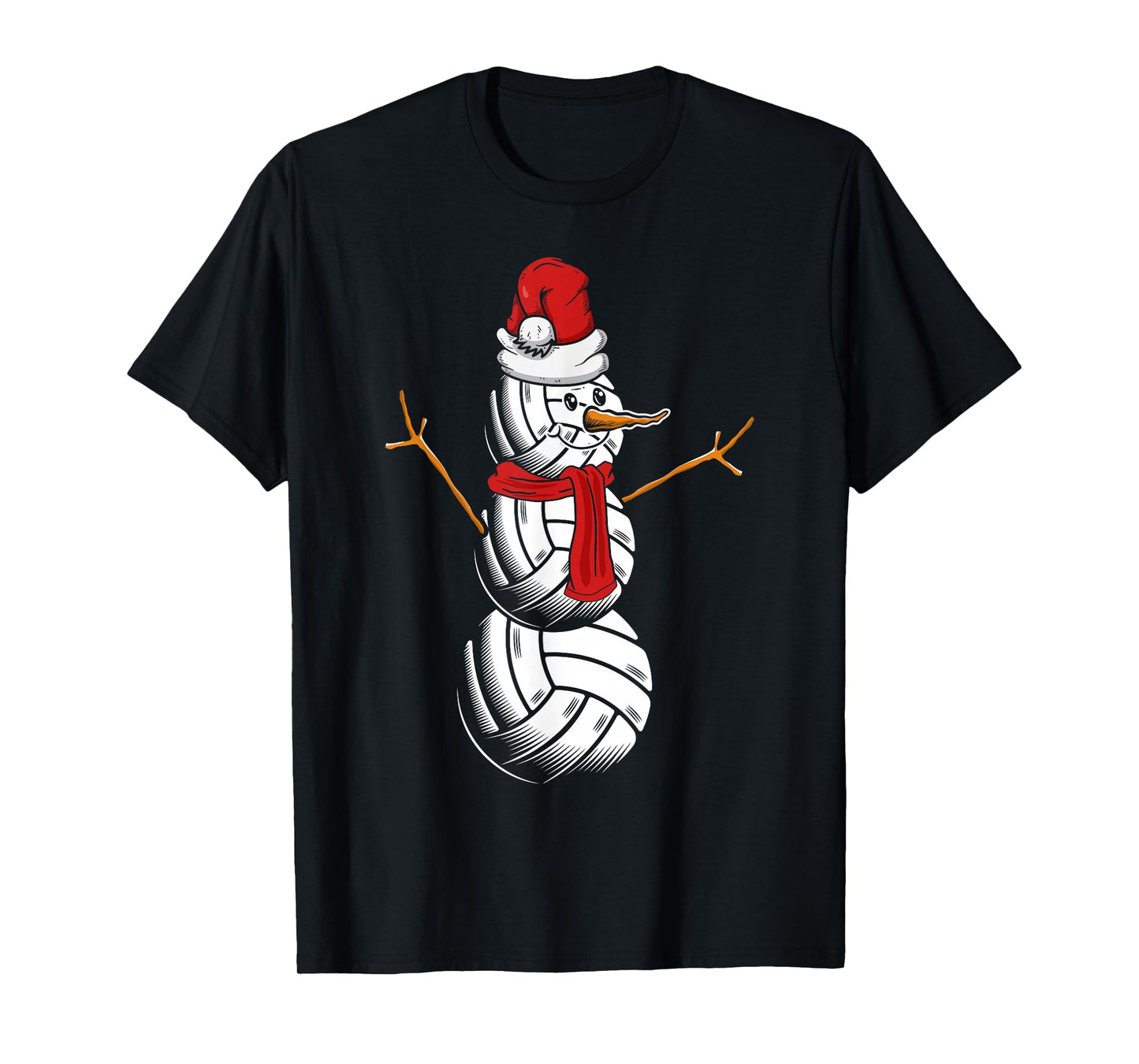 Volleyball Player Snowman Merry Xmas Christmas Day T-Shirt