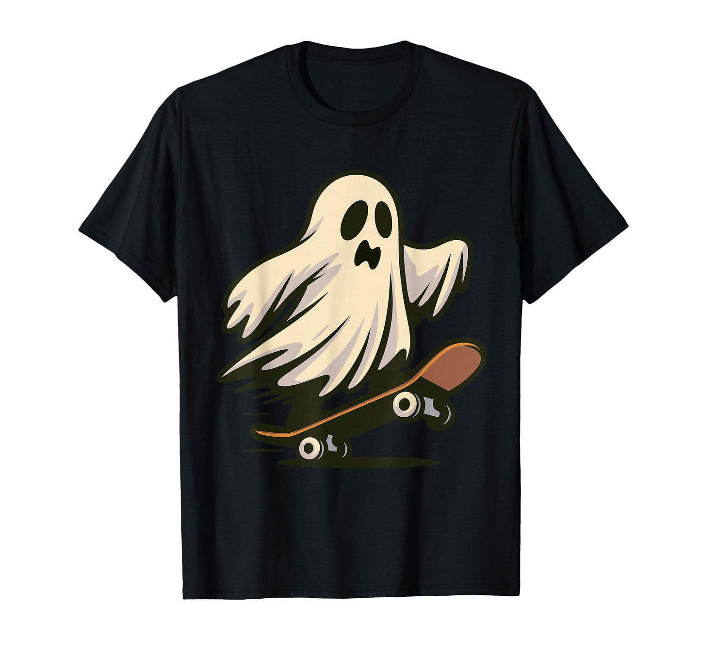 Funny Ghost Skateboard Halloween Skateboarding T-Shirt