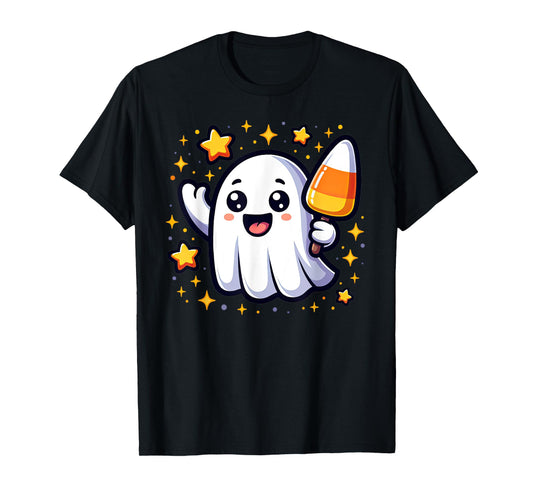 Cute Halloween Ghost Candy Corn Kids and Halloween Lovers T-Shirt