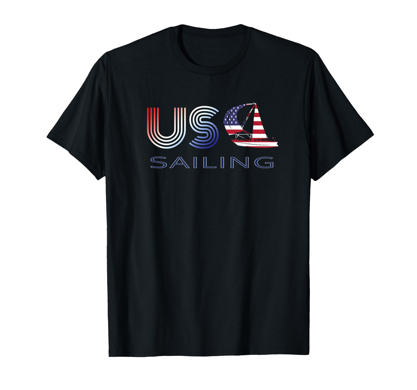 Nautical Patriotic USA Team Sports Sail American Sailing T-Shirt