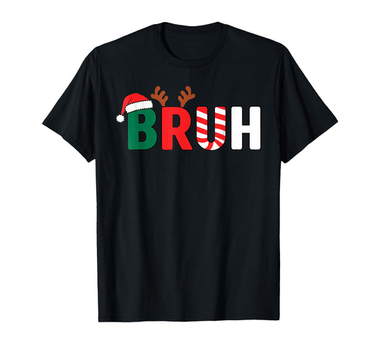 Bruh Christmas Kids Xmas Teens Boys Funny Christmas T-Shirt