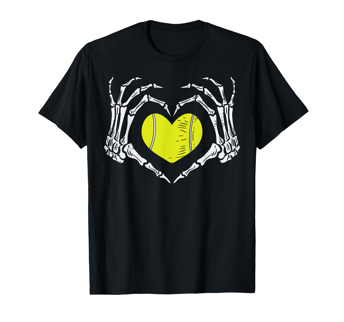 Halloween Tennis Heart Skeleton Hand Costume Men Boys Kids T-Shirt