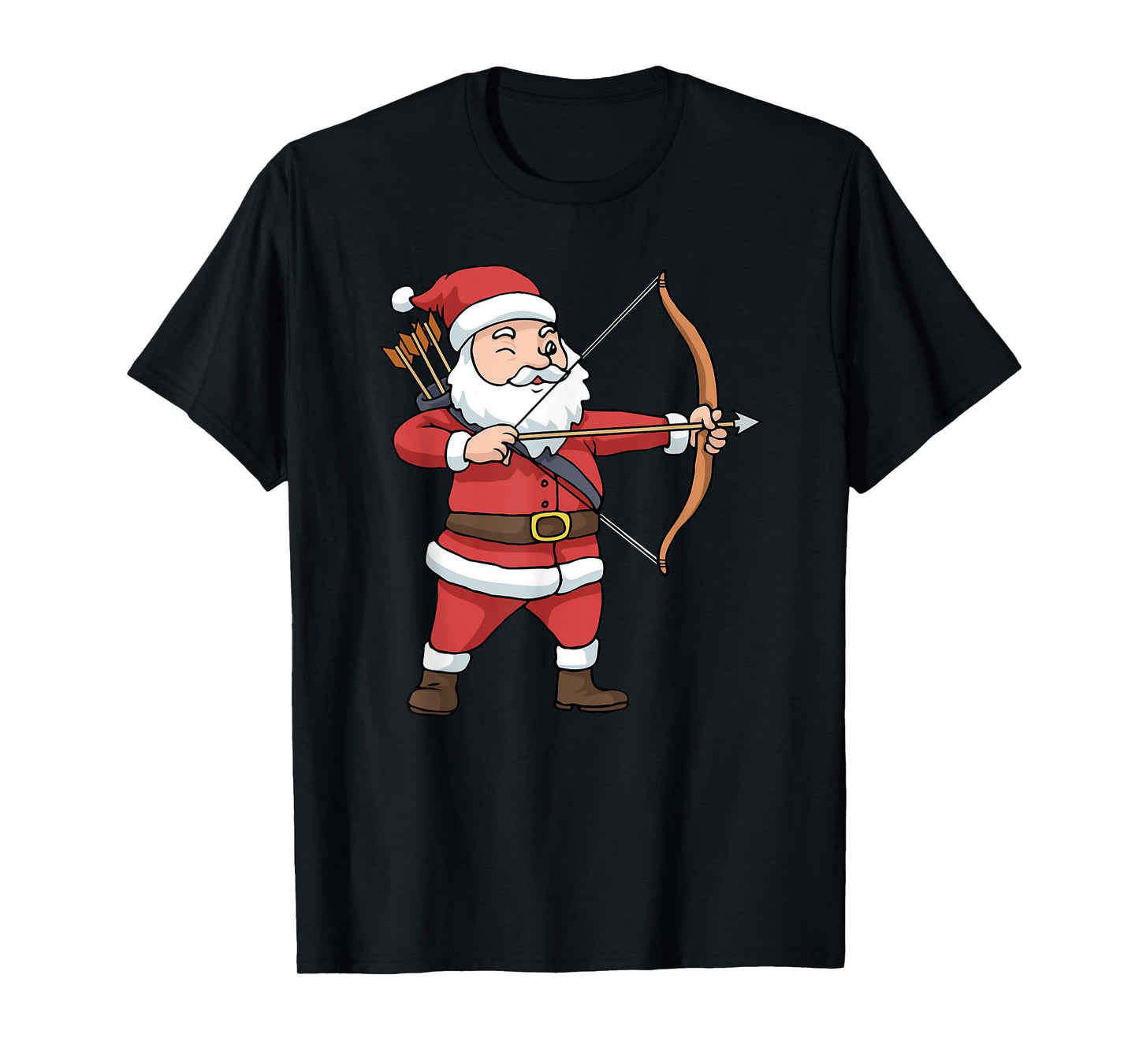 Christmas Archery Tshirt Arrow Bow Hunting Santa Claus T-Shirt