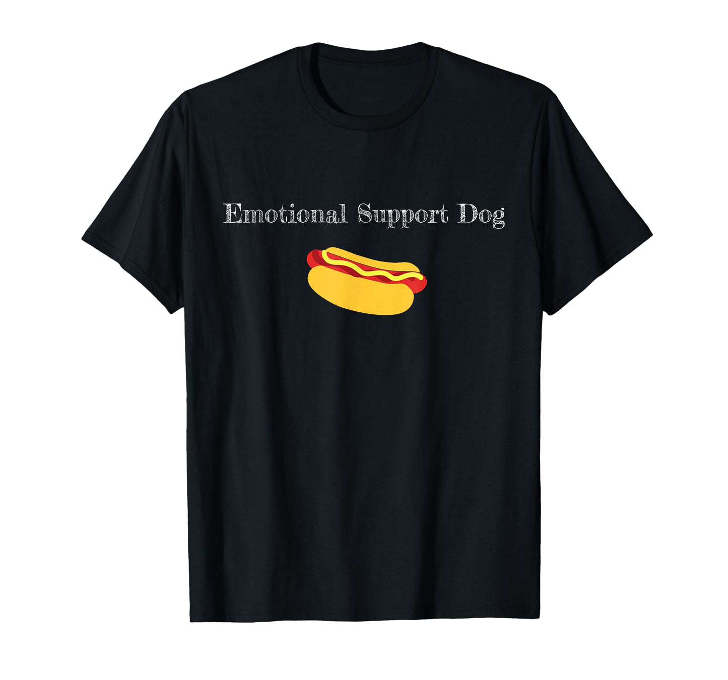 Emotional Support Dog Funny Hot Dog Play On Words T-Shirt