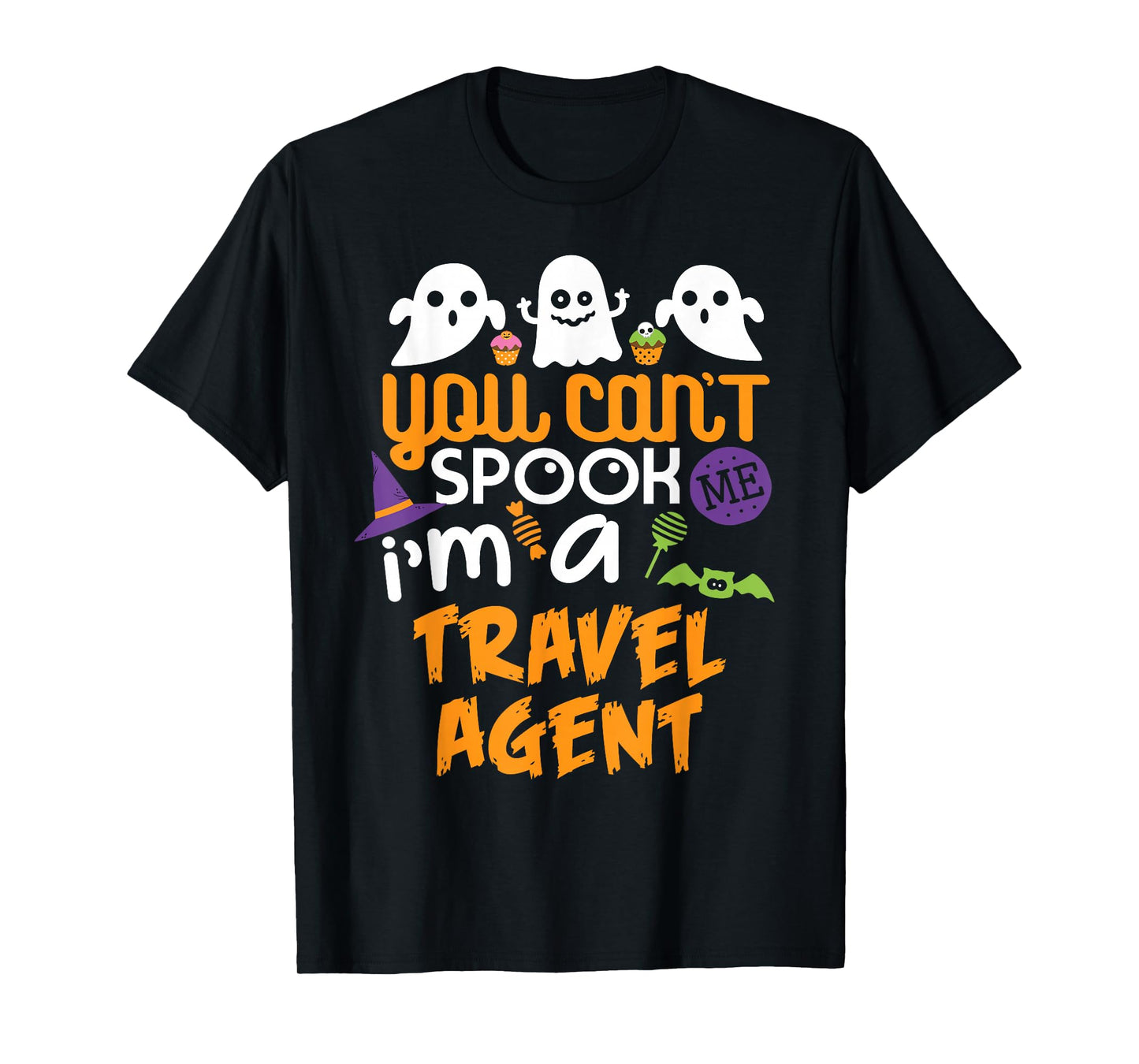 Travel Agent Halloween Shirt Costume Party Can't Spook Me T-Shirt