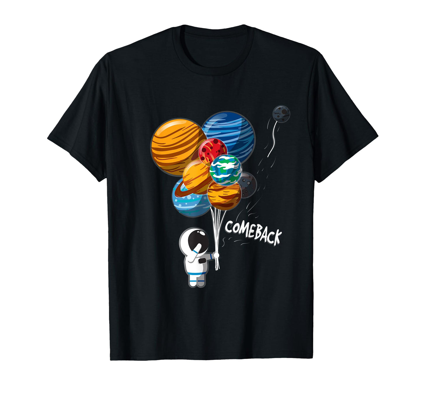 Astronaut Balloon Planets Pluto Outer Space Traveler T-Shirt