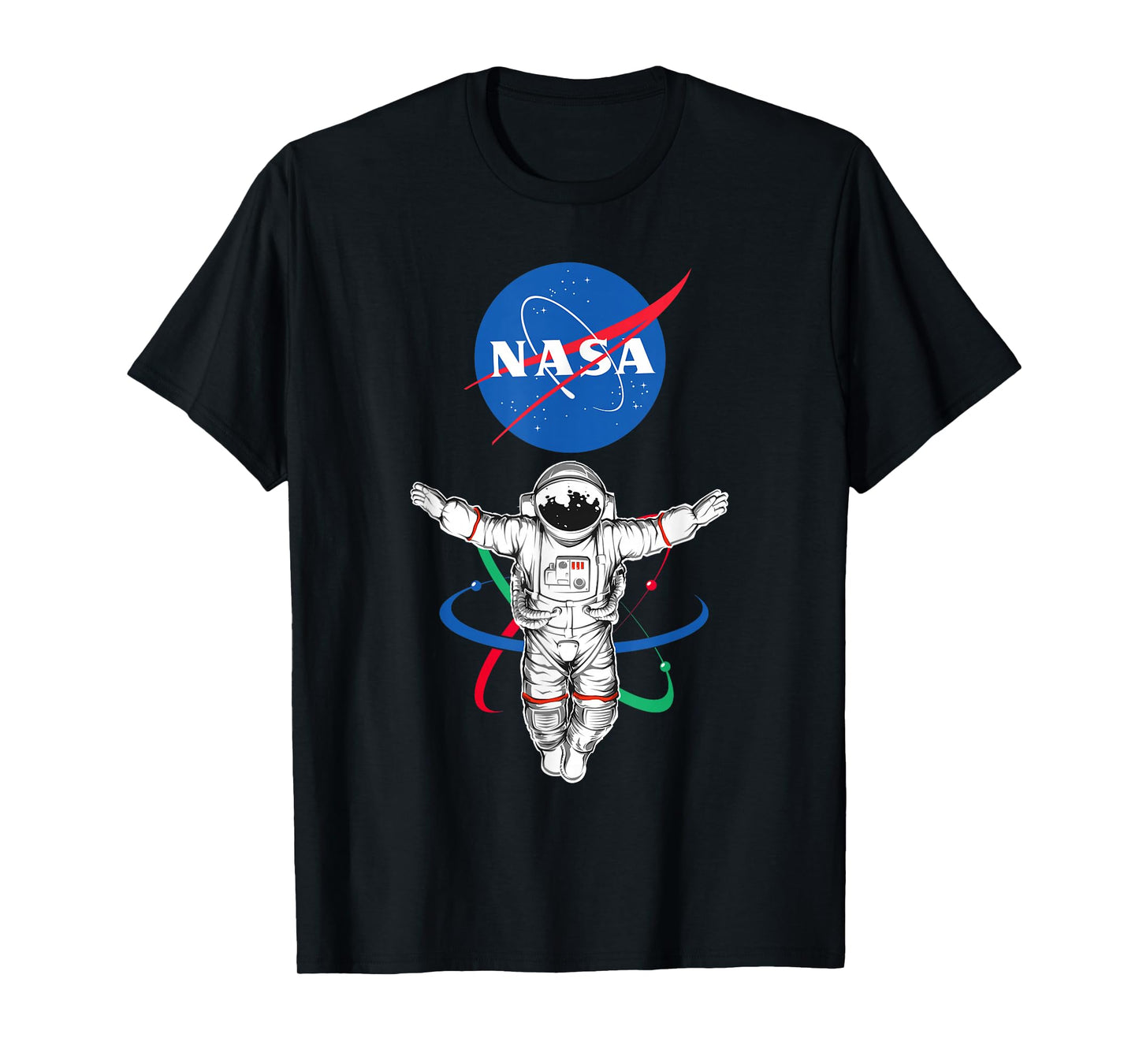 Major Future NASA T-Shirt - Unisex-Adults, Black, Small, Short Sleeve, Cotton/Polyester, Astronaut Atom NASA Theme