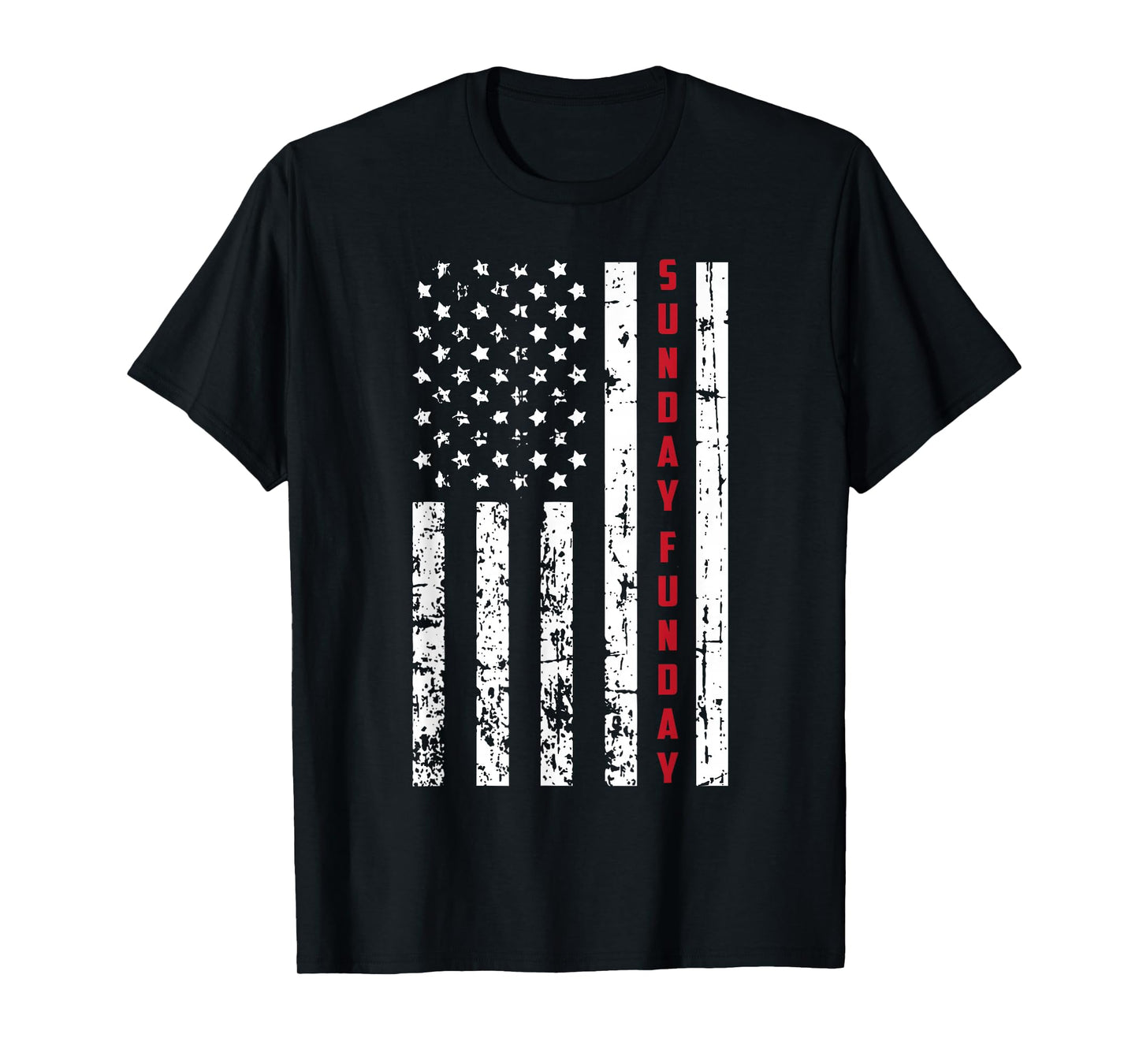 Sunday Funday Vintage American Flag Weekend T-Shirt
