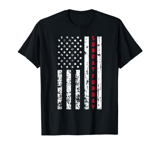Sunday Funday Vintage American Flag Weekend T-Shirt