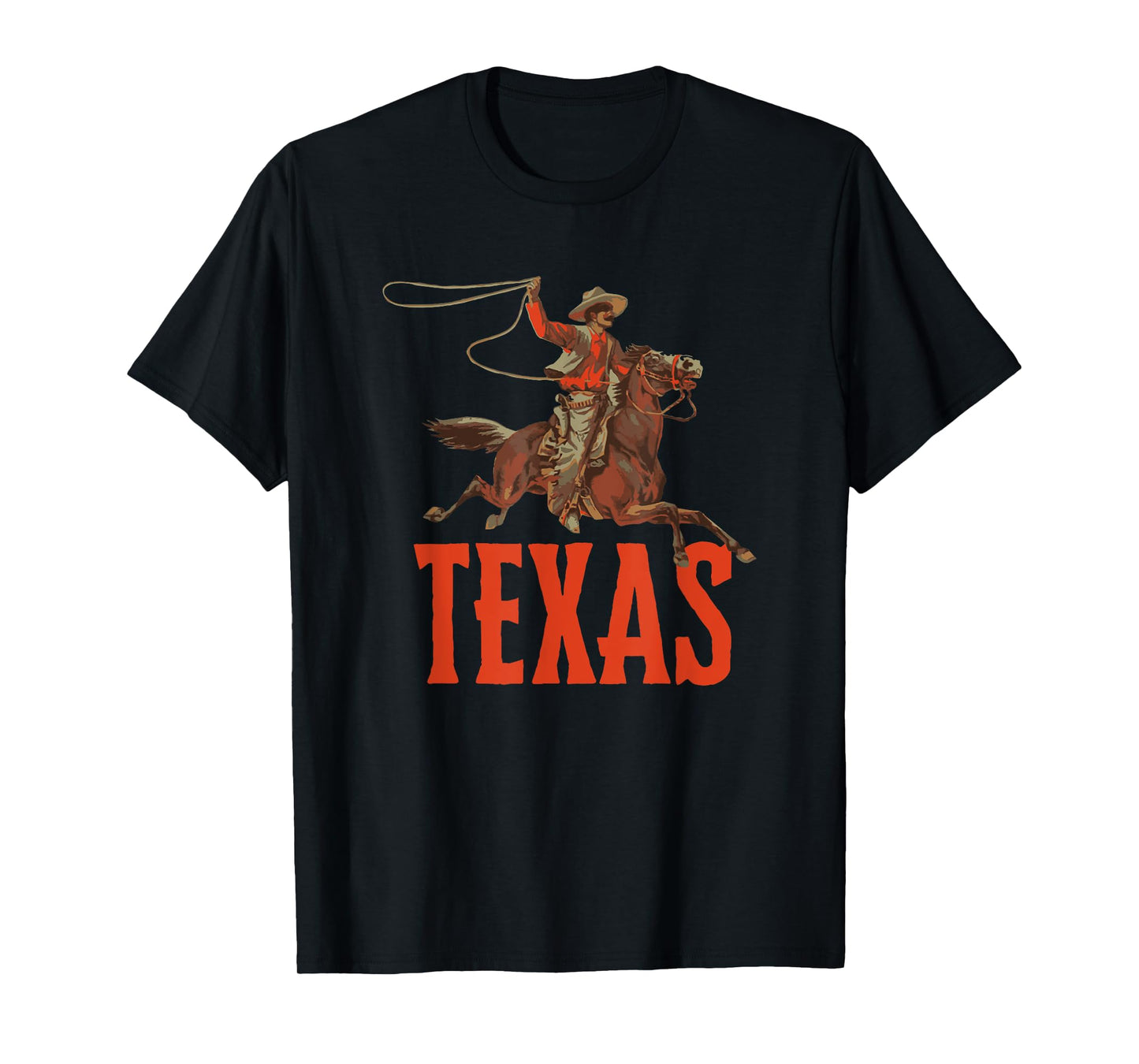 Texas Retro Roping Cowboy Vintage Graphic T-Shirt