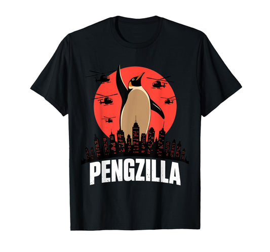 Pengzilla Funny Penguin Monster Japanese Art T-Shirt