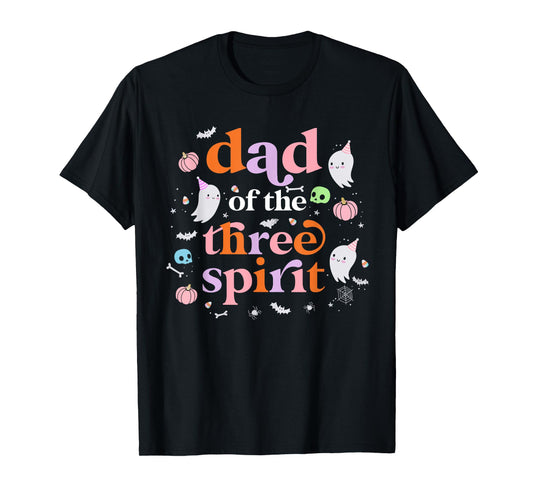 Mens Dad of The Three Spirit Halloween 3rd Bday Boy Ghost T-Shirt