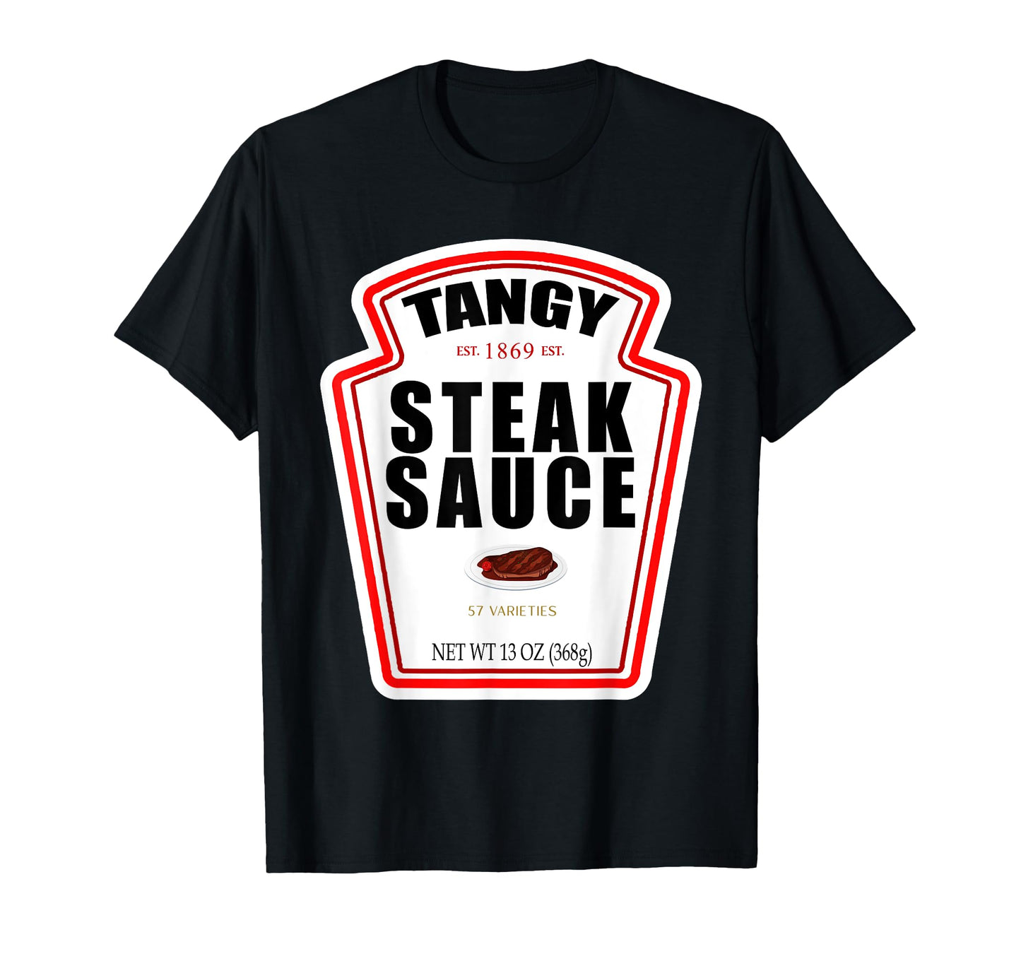 Steak Sauce Bottle Label Funny Halloween Costume Outfit T-Shirt