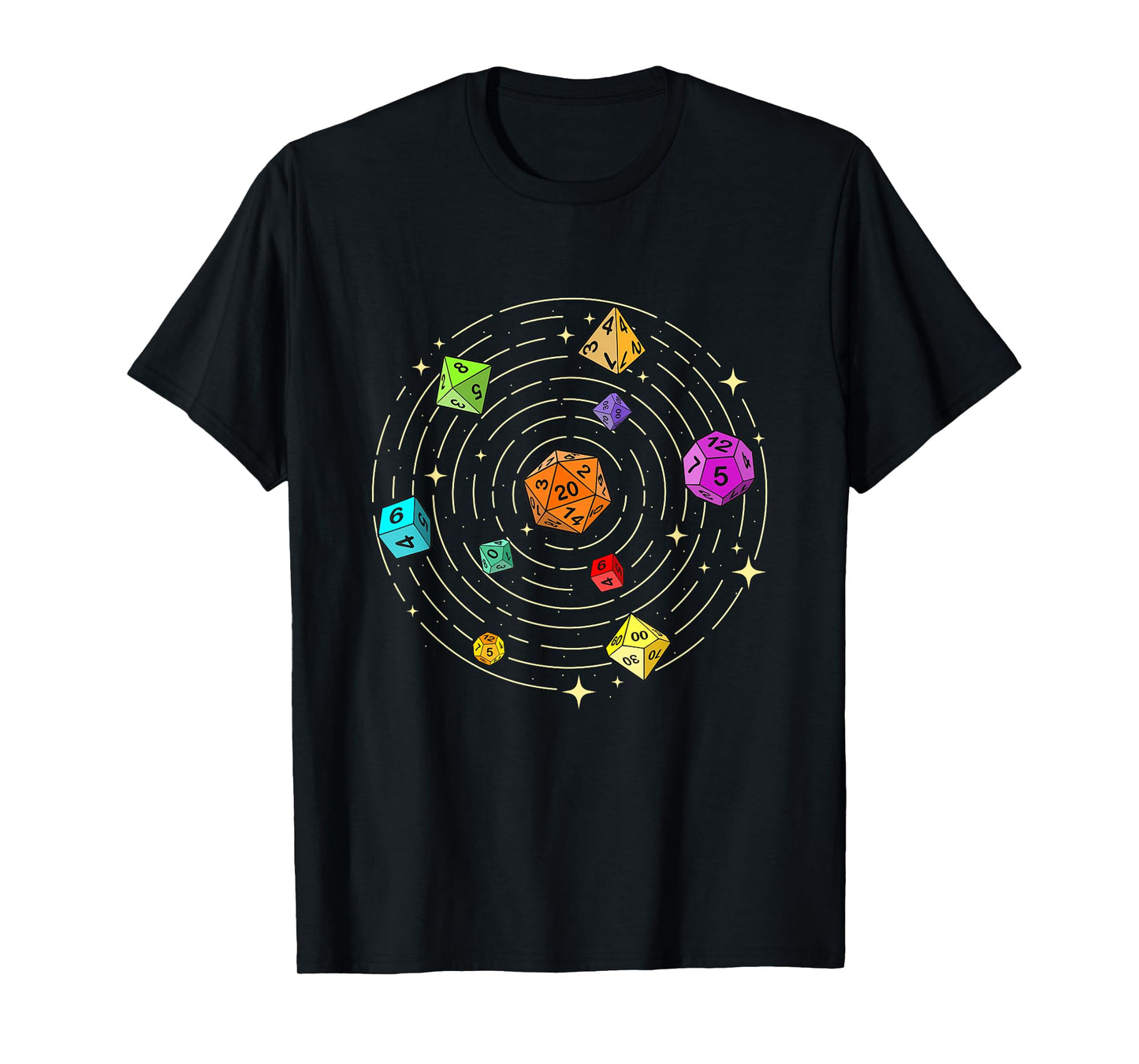 Dice Set in Space - RPG Tabletop Games D20 Tabletop T-Shirt