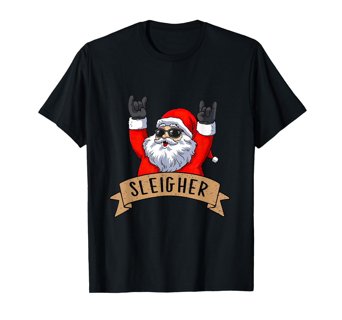 Funny Santa Rocker Christmas Rock Sleigher Men Women Kid Boy T-Shirt