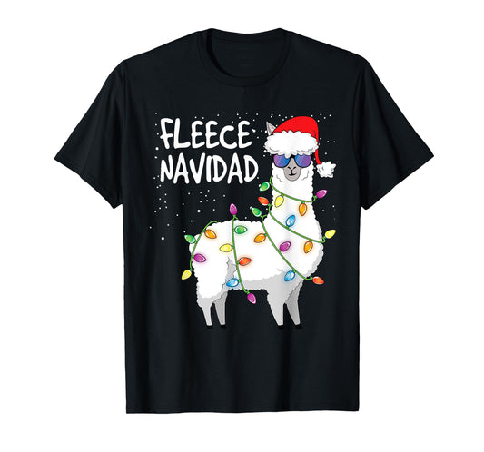 Fleece Navidad Funny Christmas Navidad Llama T-Shirt
