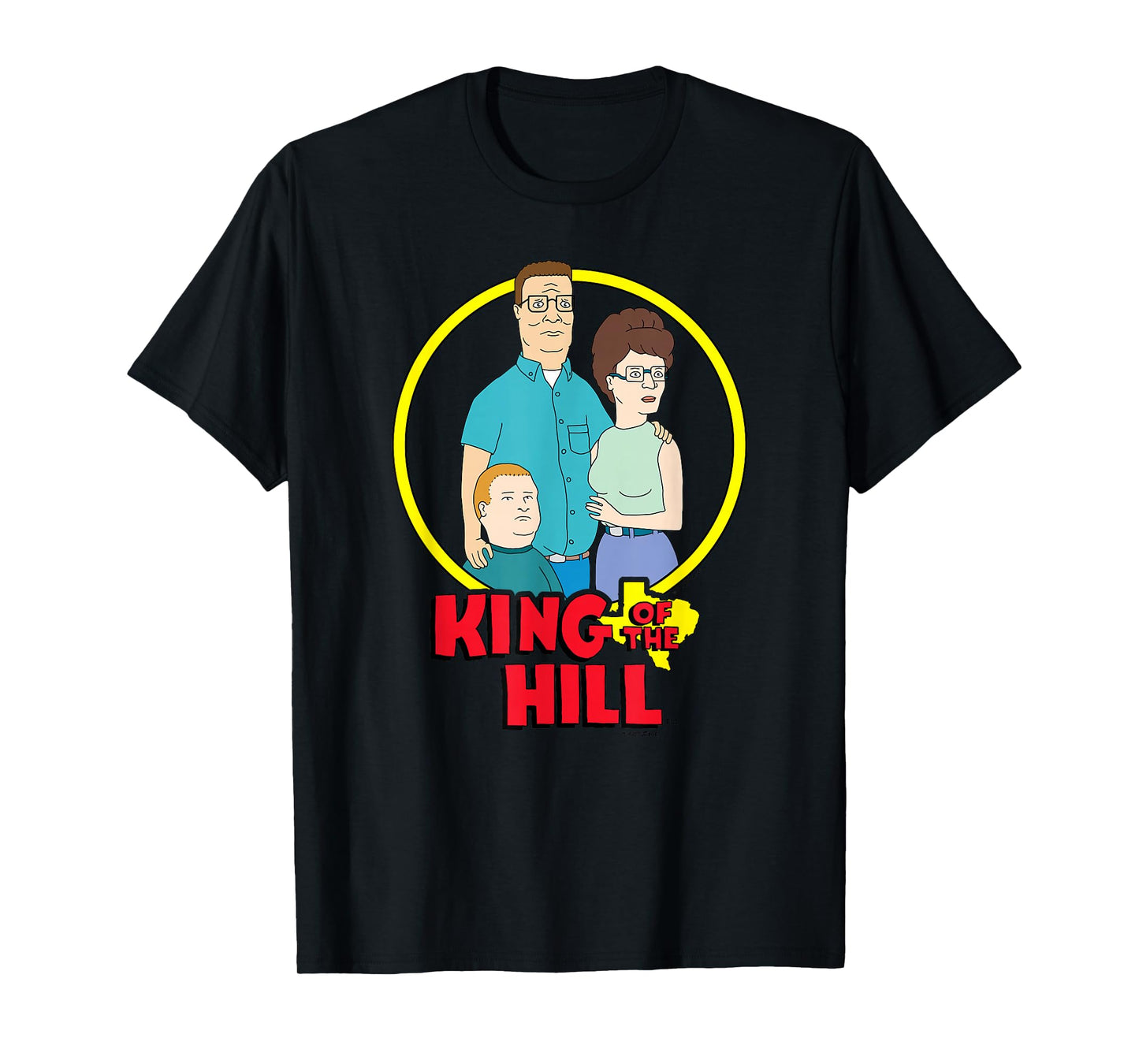 King of The Hill Retro Classic Family Portrait Circle Logo T-Shirt