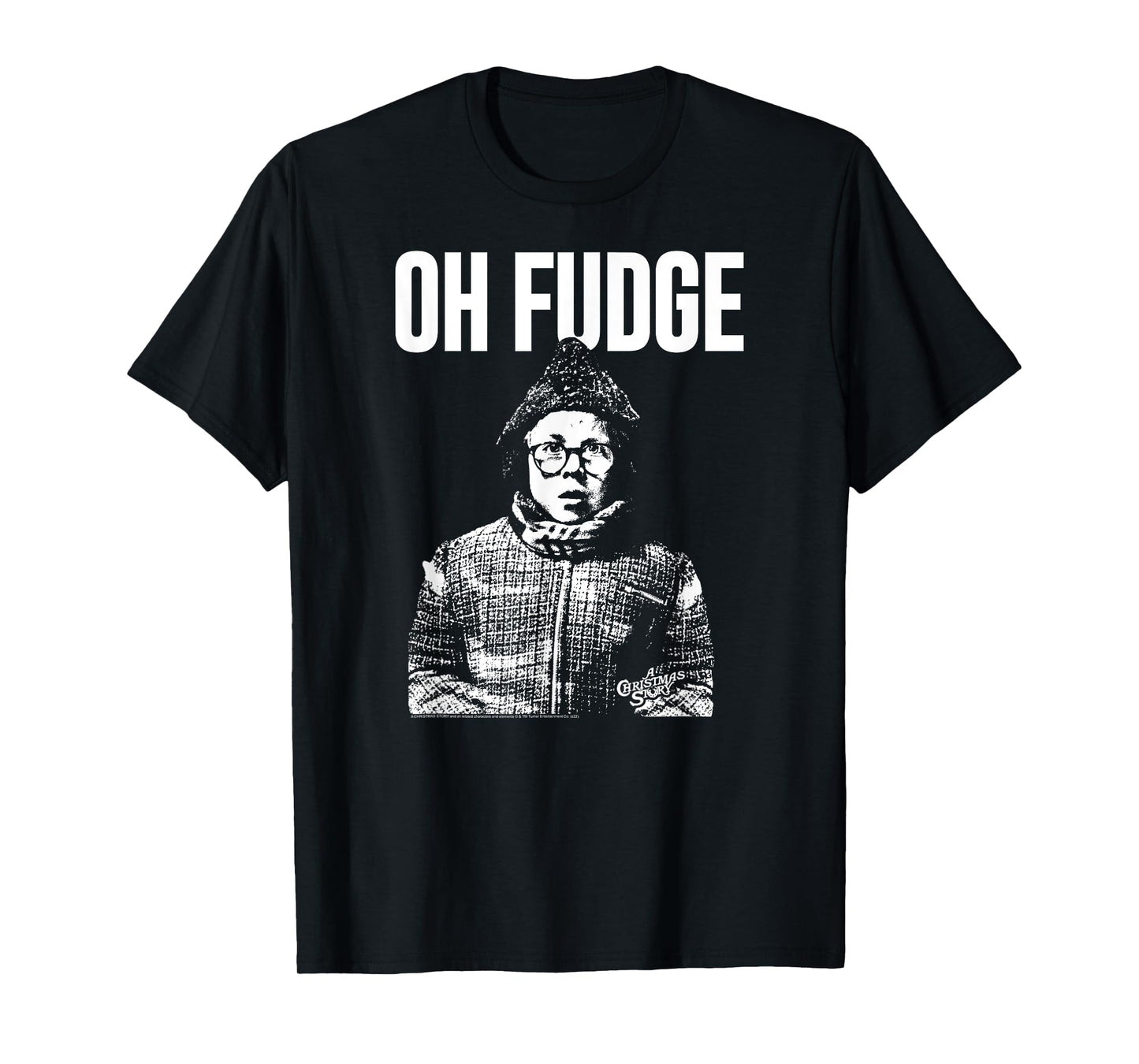 A Christmas Story Oh Fudge Black & White Ralphie Holiday T-Shirt