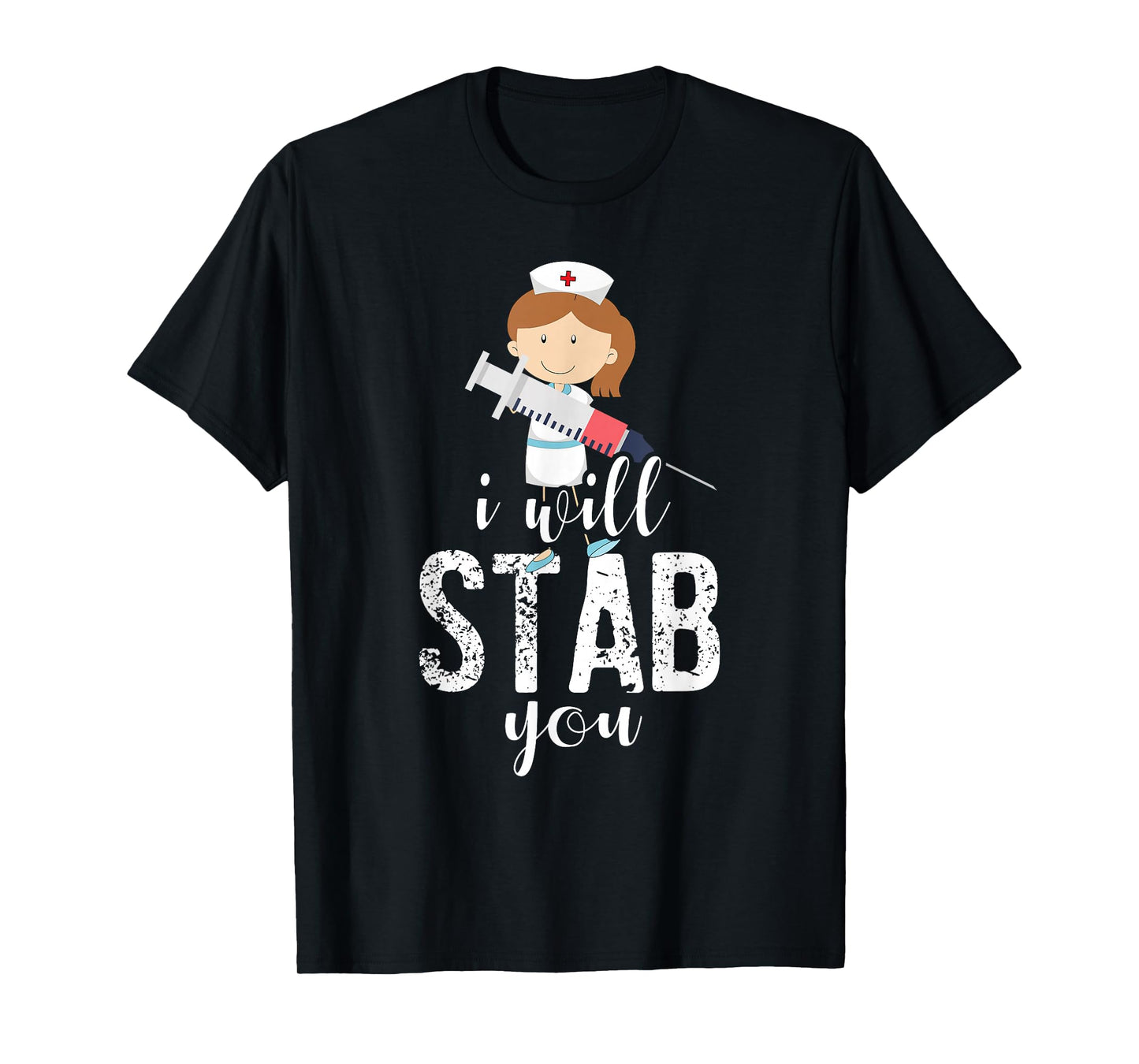 I Will Stab You Ghost Pumpkin Nurse T-Shirt