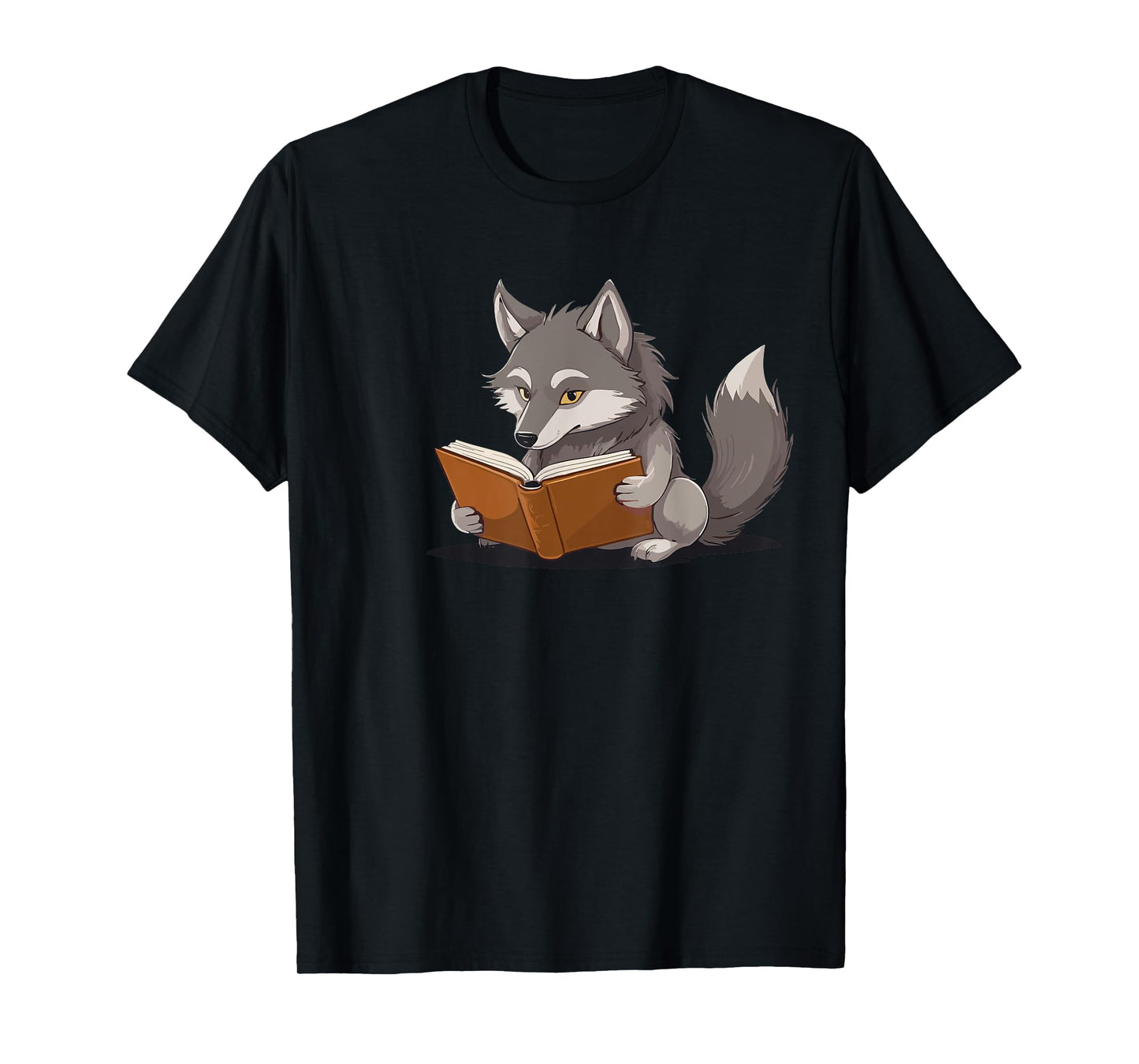Cute Wolf is reading a Book, Reading Wolf T-Shirt