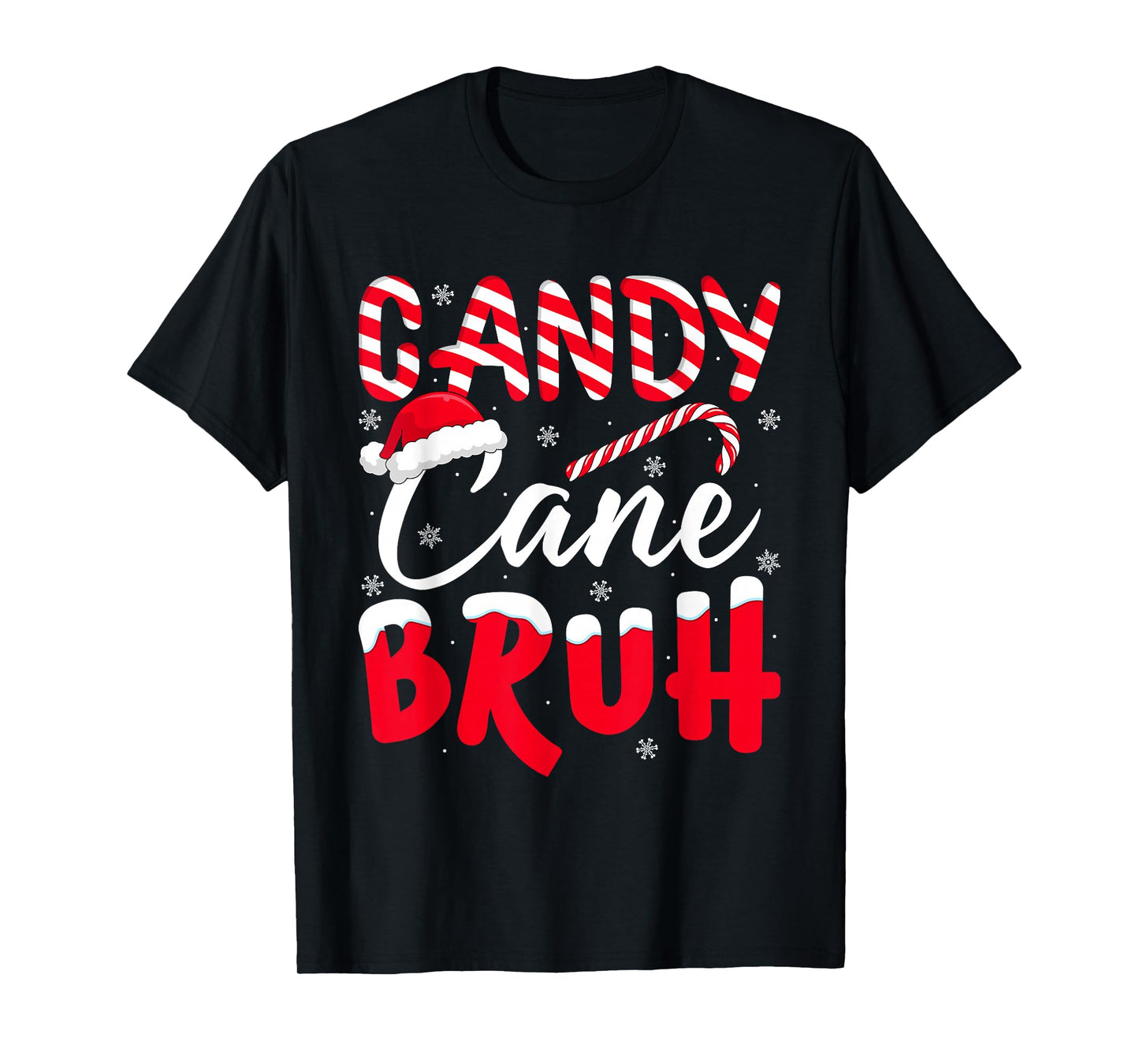 Candy Cane Bruh Christmas Love Candy Teens Boys Kids Xmas T-Shirt