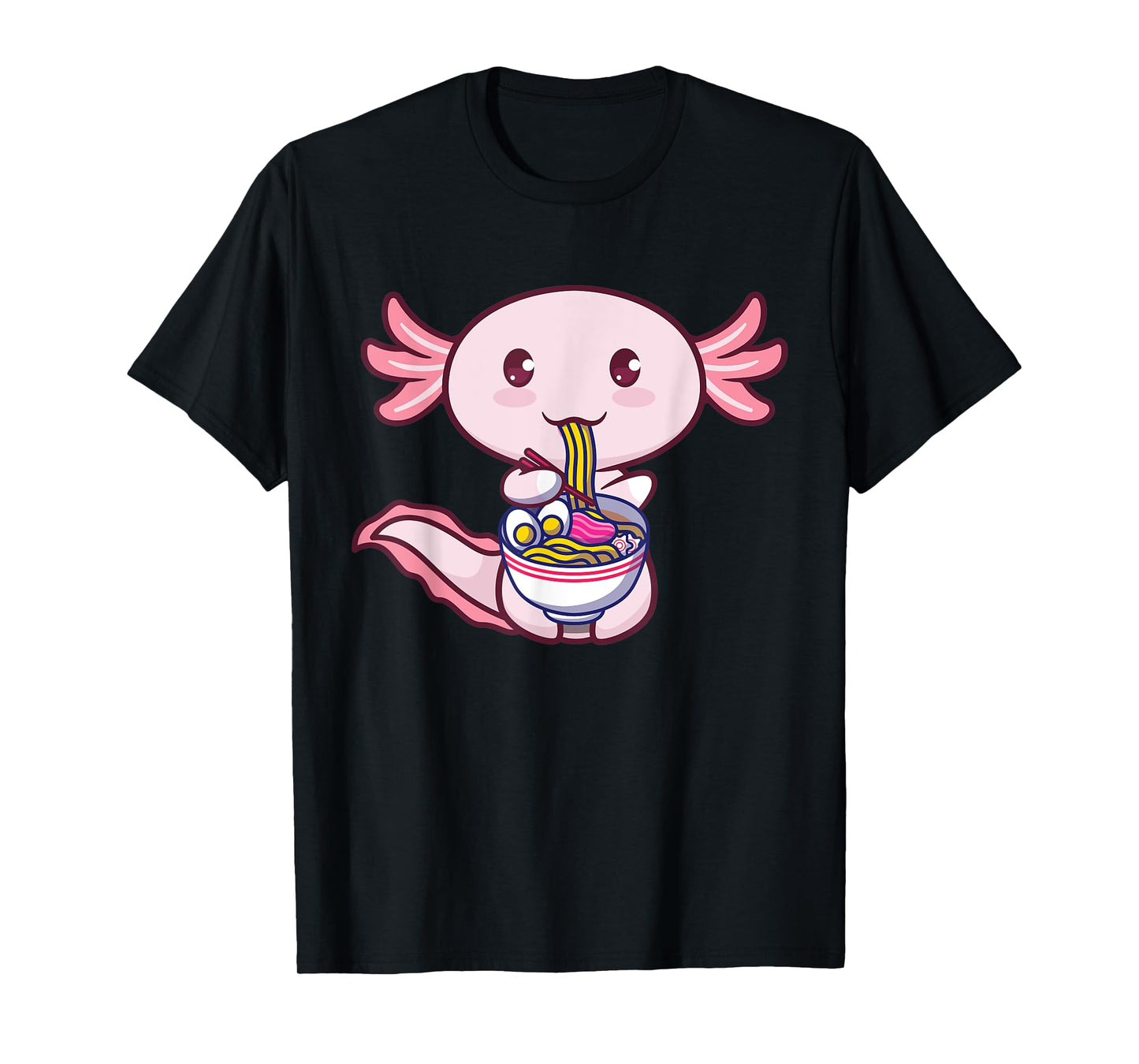 Ramen Axolotl Fish Eating Ramen Cute Kawaii Amine Japanese T-Shirt