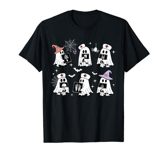 Funny X-ray Tech Ghosts Boo Sheet Radiology Spooky Halloween T-Shirt