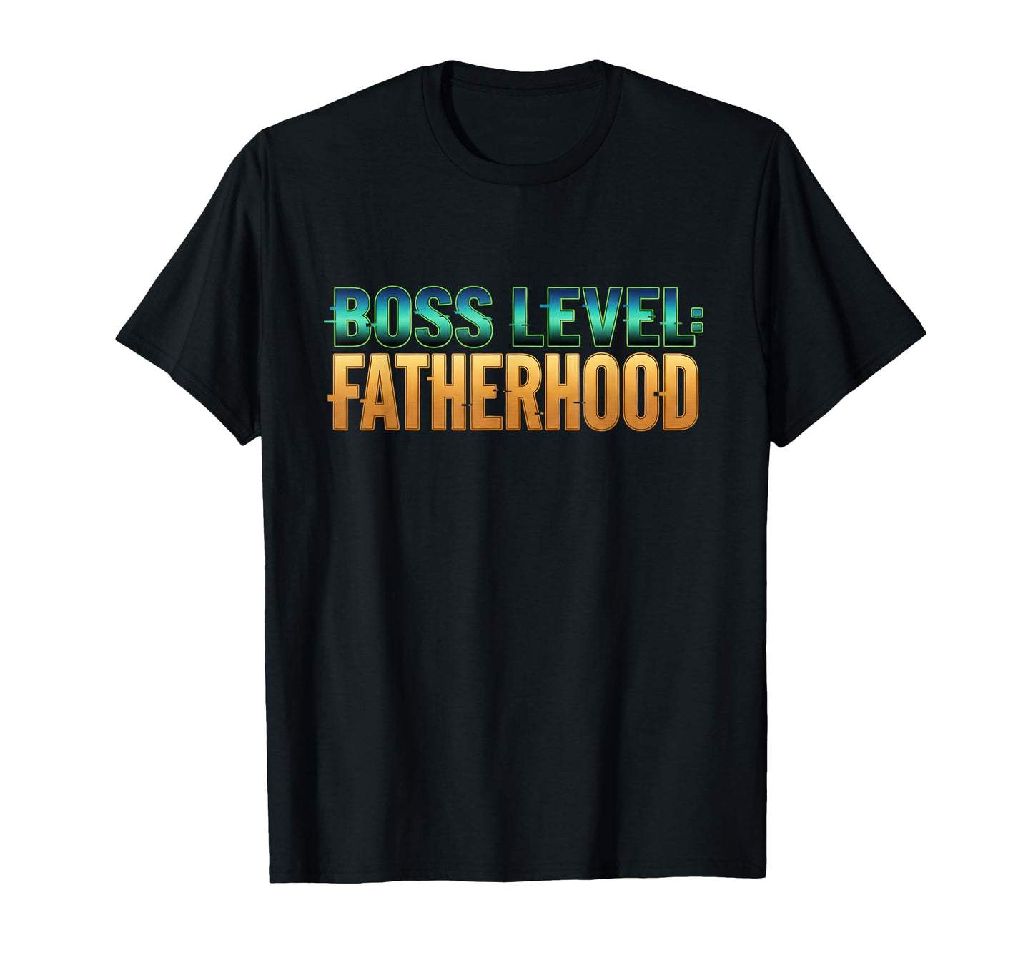Gamer Dad Boss Level Fatherhood Funny Gaming Quote Design T-Shirt