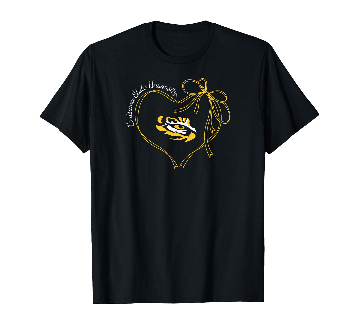 LSU Tigers Bow Heart Purple Officially Licensed T-Shirt