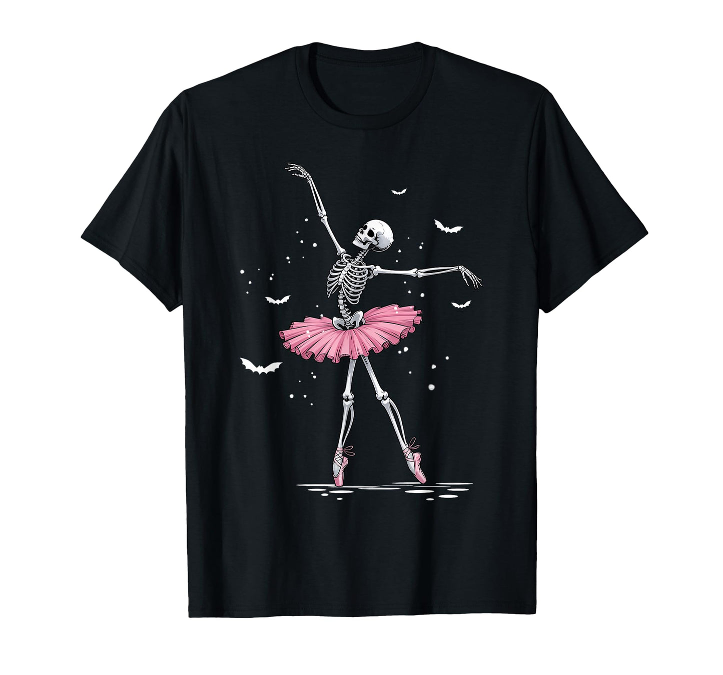 Ballerina Ballet Dance Halloween Dancing Skeleton Women Girl T-Shirt