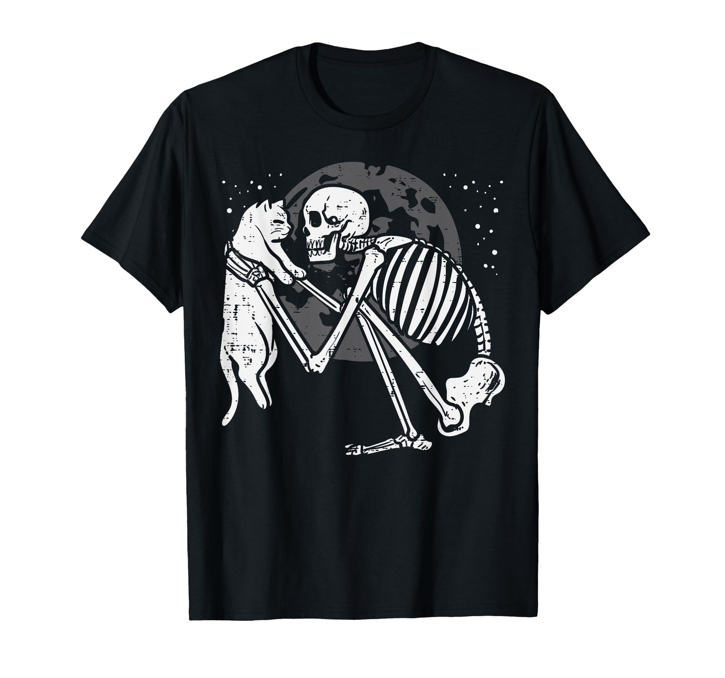 Skeleton Cat Skull Kitty Cute Goth Halloween Men Women Kids T-Shirt